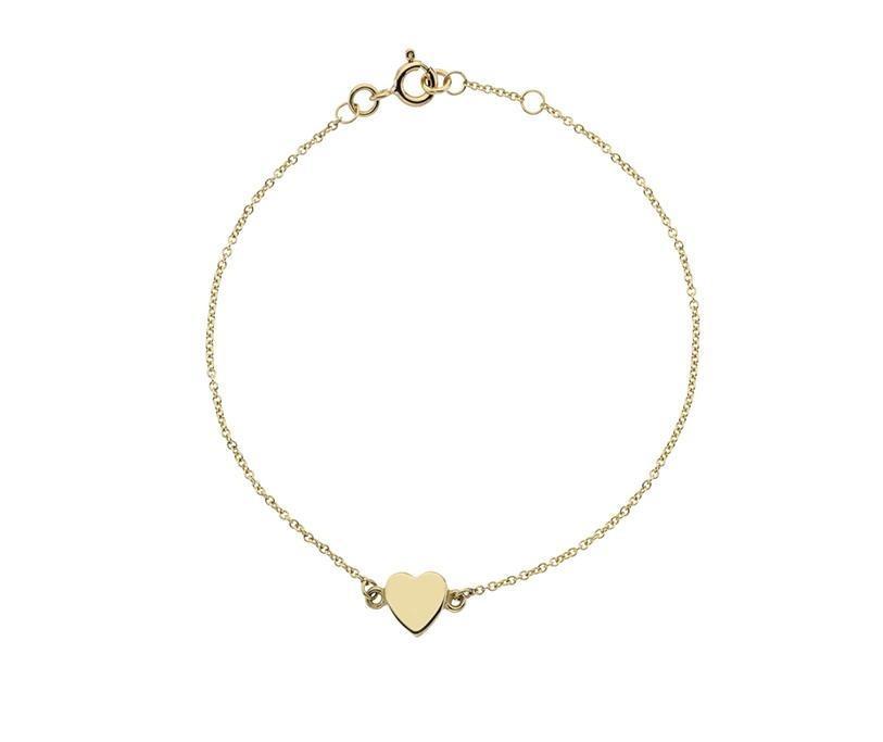 9 ct Yellow Gold Solid Heart Bracelet - NiaYou Jewellery