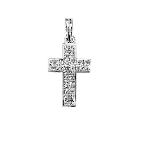 9ct White Gold Diamond 0.10 ct Cross Pendant - NiaYou Jewellery