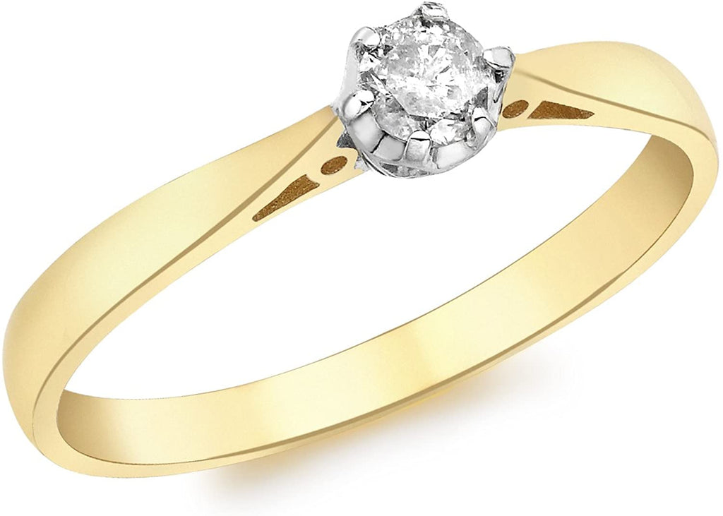 9ct Yellow Gold 0.10 ct Solitaire Diamond Ring - NiaYou Jewellery