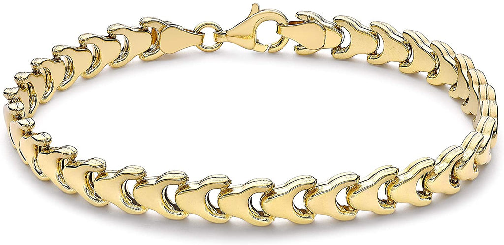 9ct Yellow Gold 6mm Stamped Fancy Link Bracelet 19cm - NiaYou Jewellery