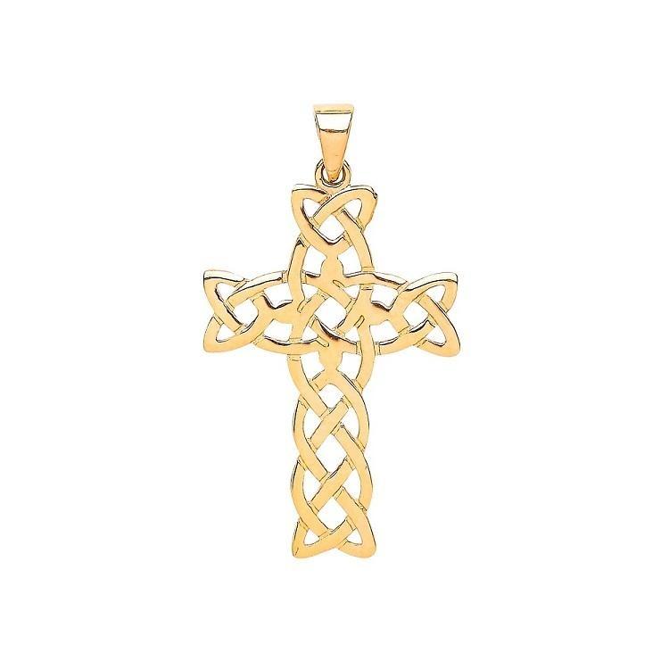 9ct Yellow Gold Celtic Knot Cross Pendant - NiaYou Jewellery