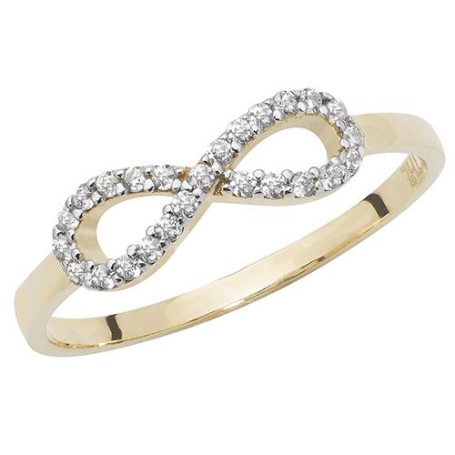 9ct Yellow Gold Cubic Zirconia Infinity Ring - NiaYou Jewellery