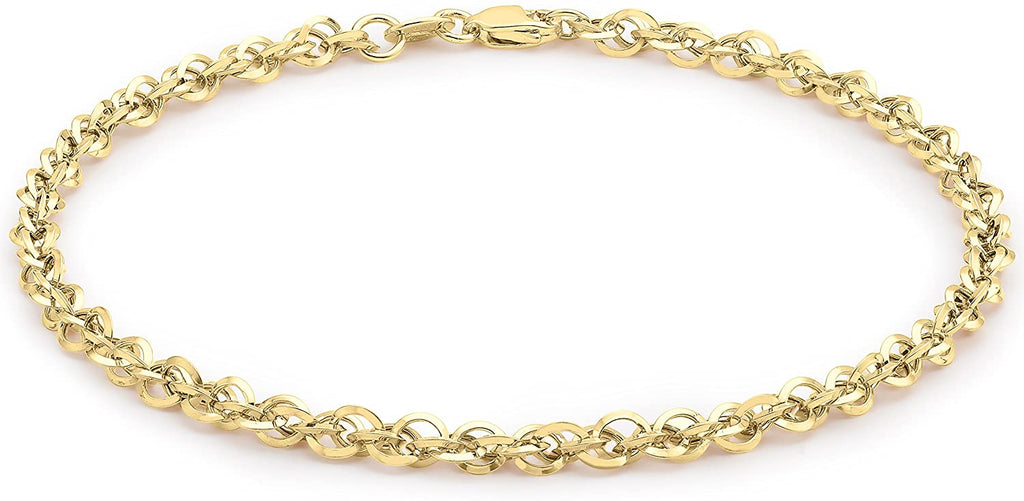 9ct Yellow Gold Diamond Cut Prince of Wales Bracelet 19cm - NiaYou Jewellery