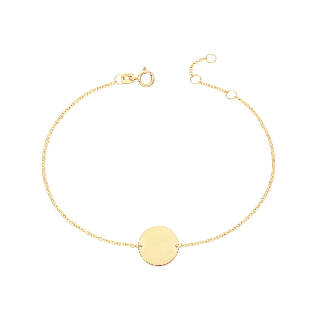 9ct Yellow Gold Disc ID Ladies Bracelet - NiaYou Jewellery