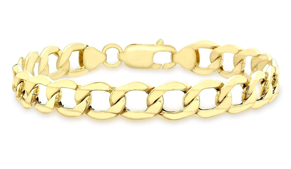 9ct Yellow Gold Hollow Curb Chain Unisex Bracelet - NiaYou Jewellery
