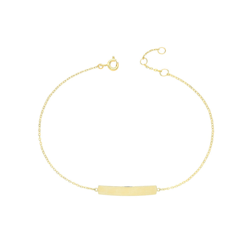 9ct Yellow Gold ID Tag Ladies Bracelet - NiaYou Jewellery
