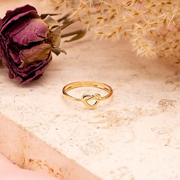 9ct Yellow Gold Infinity Heart Ring - NiaYou Jewellery