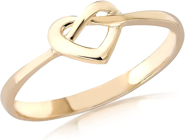 9ct Yellow Gold Infinity Heart Ring - NiaYou Jewellery