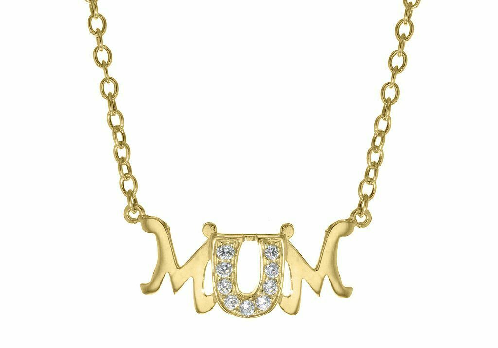 9ct Yellow Gold 'Mum' Necklace Necklet 43cm - NiaYou Jewellery