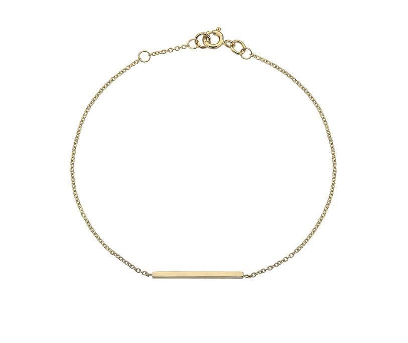 9ct Yellow Gold Plain Square Bar Bracelet - NiaYou Jewellery