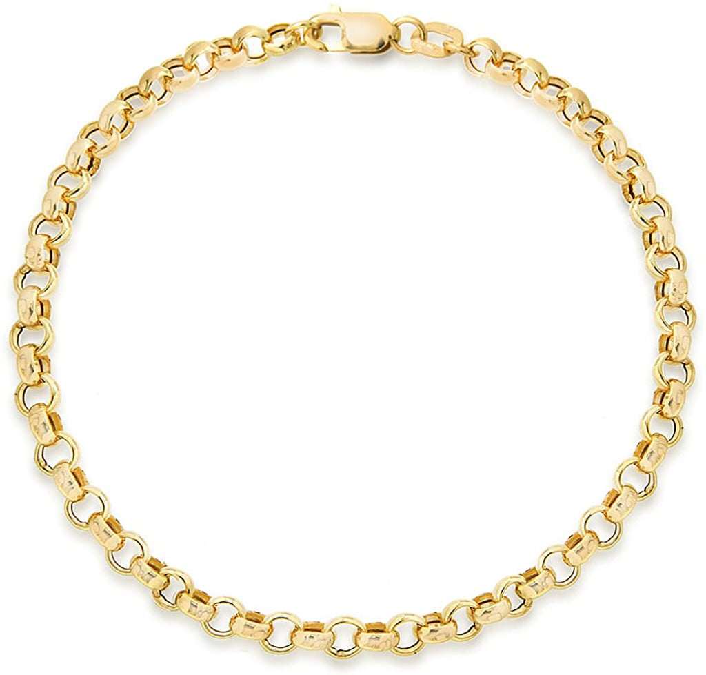 9ct Yellow Gold Round Belcher Chain Bracelet 18 cm - NiaYou Jewellery
