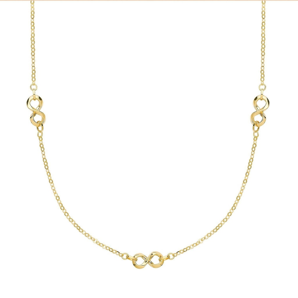 9ct Yellow Gold Tree Infinity Links Chain Necklace - NiaYou Jewellery
