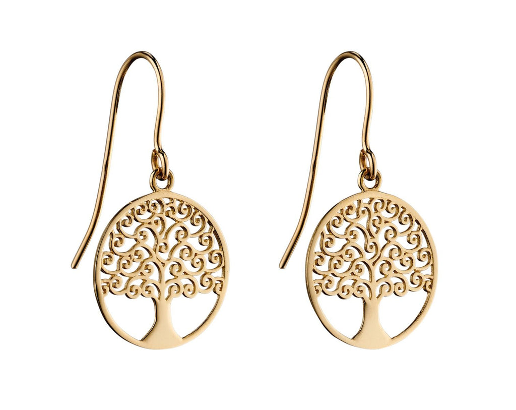 9ct Yellow Gold Tree Of Life Drop Earrings - NiaYou Jewellery