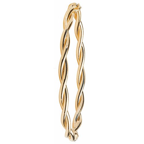 9ct Yellow Gold Twist Hinged Ladies Bangle - NiaYou Jewellery