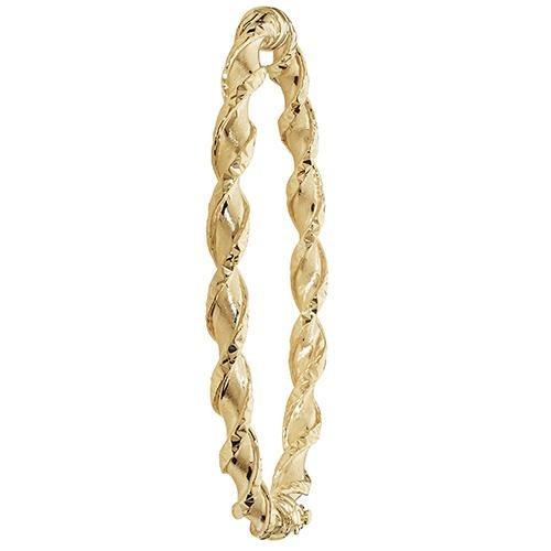 9ct Yellow Gold Twist Satin Hinged Ladies Bangle - NiaYou Jewellery