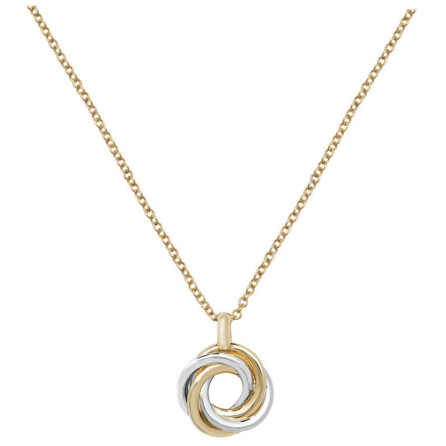 9ct Yellow White Gold Three Interlocking Circles Pendant - NiaYou Jewellery