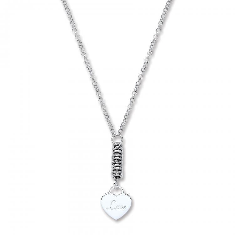 Silver 925 Heart with "Love" Engraving Necklace - NiaYou Jewellery