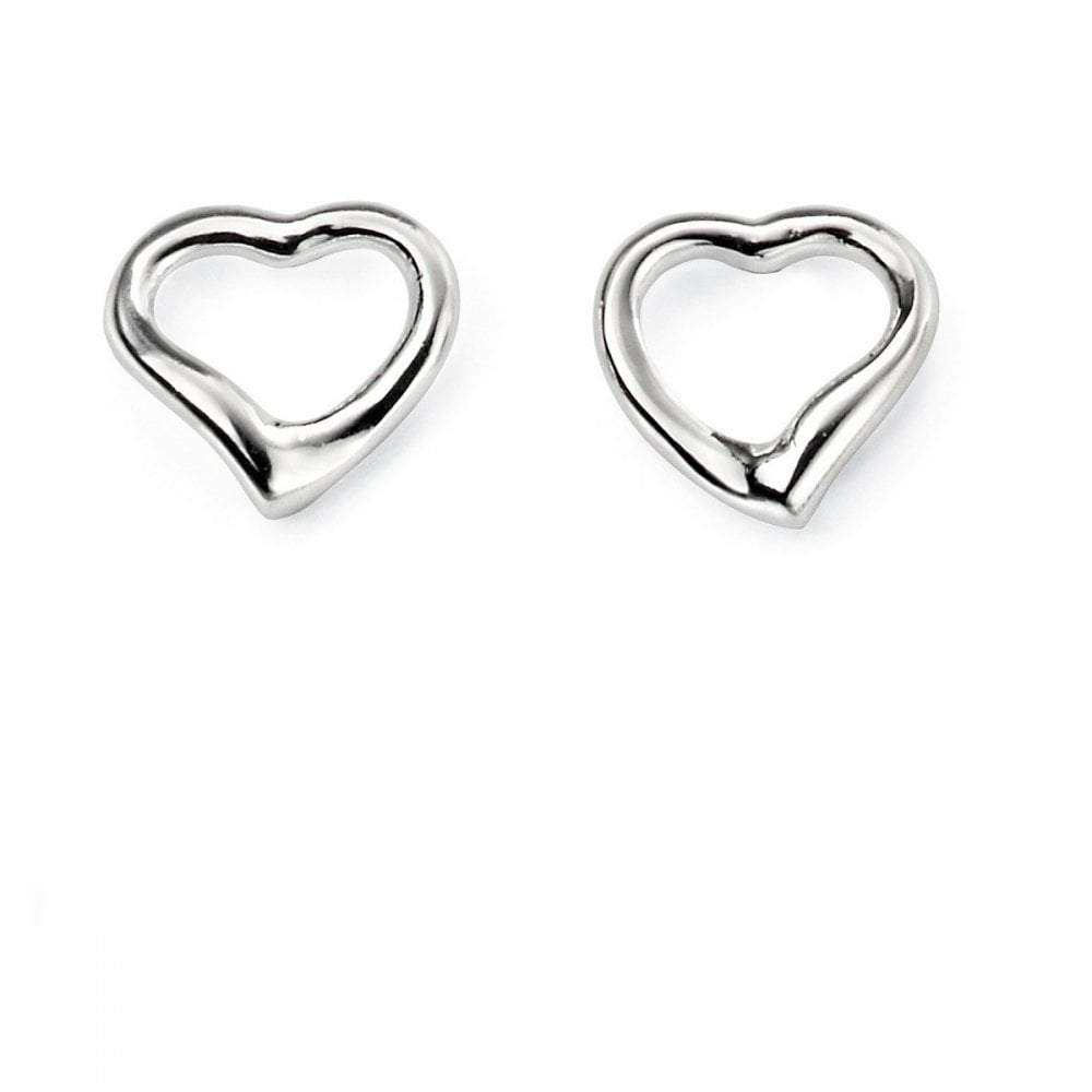 Silver 925 Open Heart Stud Earrings - NiaYou Jewellery