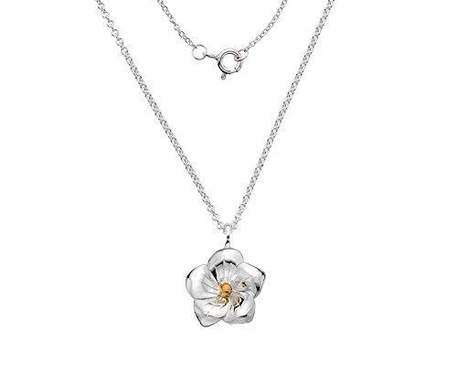 Silver 925 Yellow Gold Plated Flower Pendant Necklace - NiaYou Jewellery