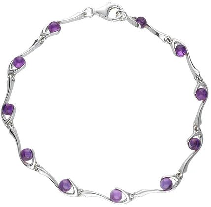 Sterling Silver Amethyst Beads Ladies Bracelet - NiaYou Jewellery