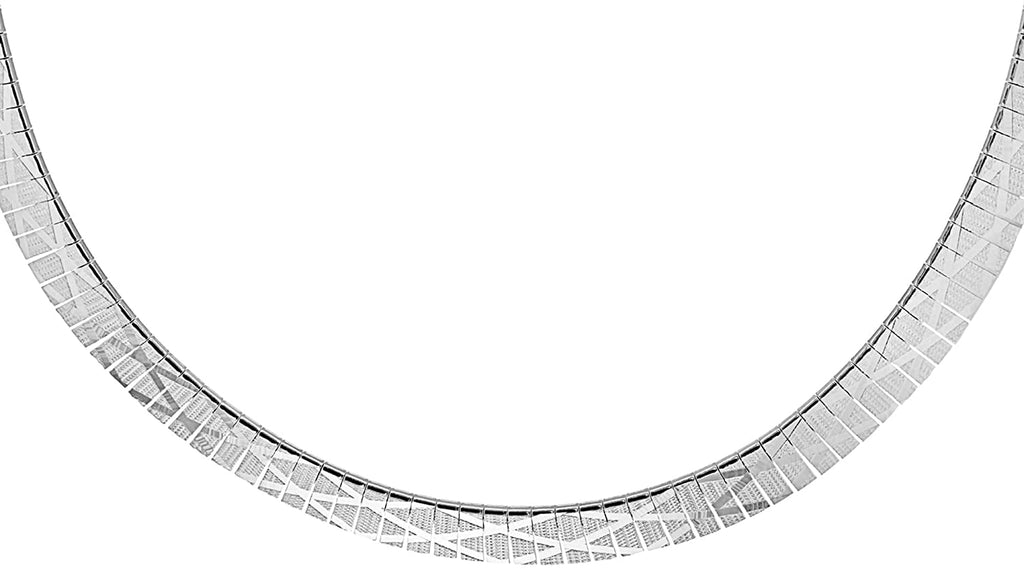 Sterling Silver Cleopatra Style Diamond Pattern Necklace - NiaYou Jewellery