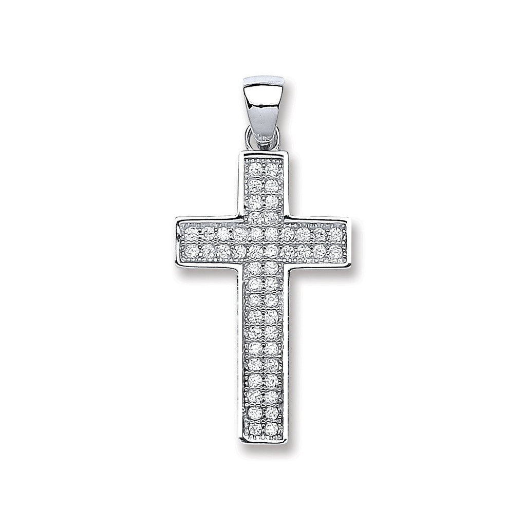 Sterling Silver Cross Pendant with Cubic Zirconia - NiaYou Jewellery