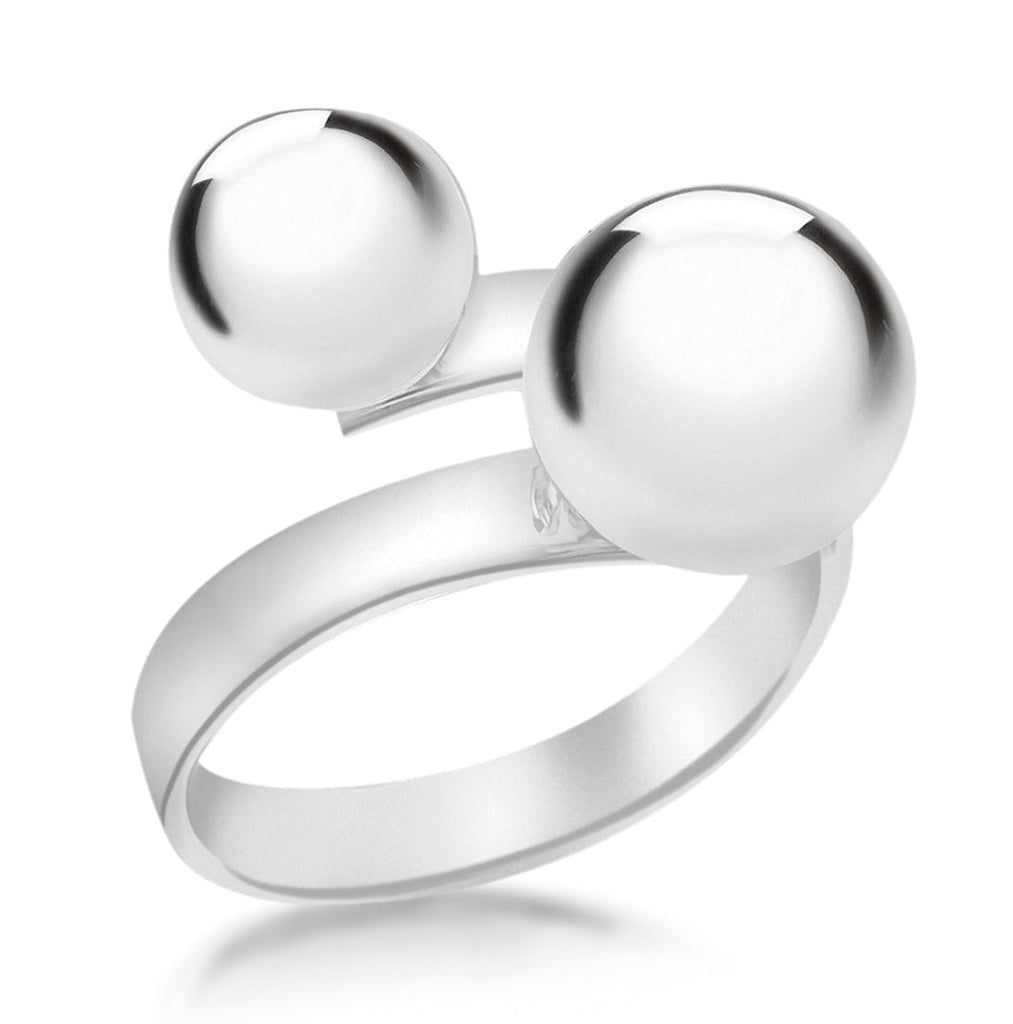 Sterling Silver Crossover Ball Ring - NiaYou Jewellery