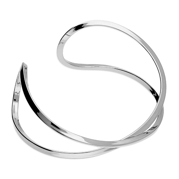Sterling Silver Infinity Crossover Cuff Ladies Bangle - NiaYou Jewellery