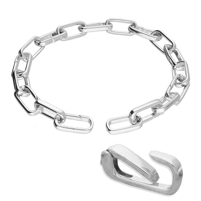 Sterling Silver Opening Sprung Link Charm Bracelet - NiaYou Jewellery