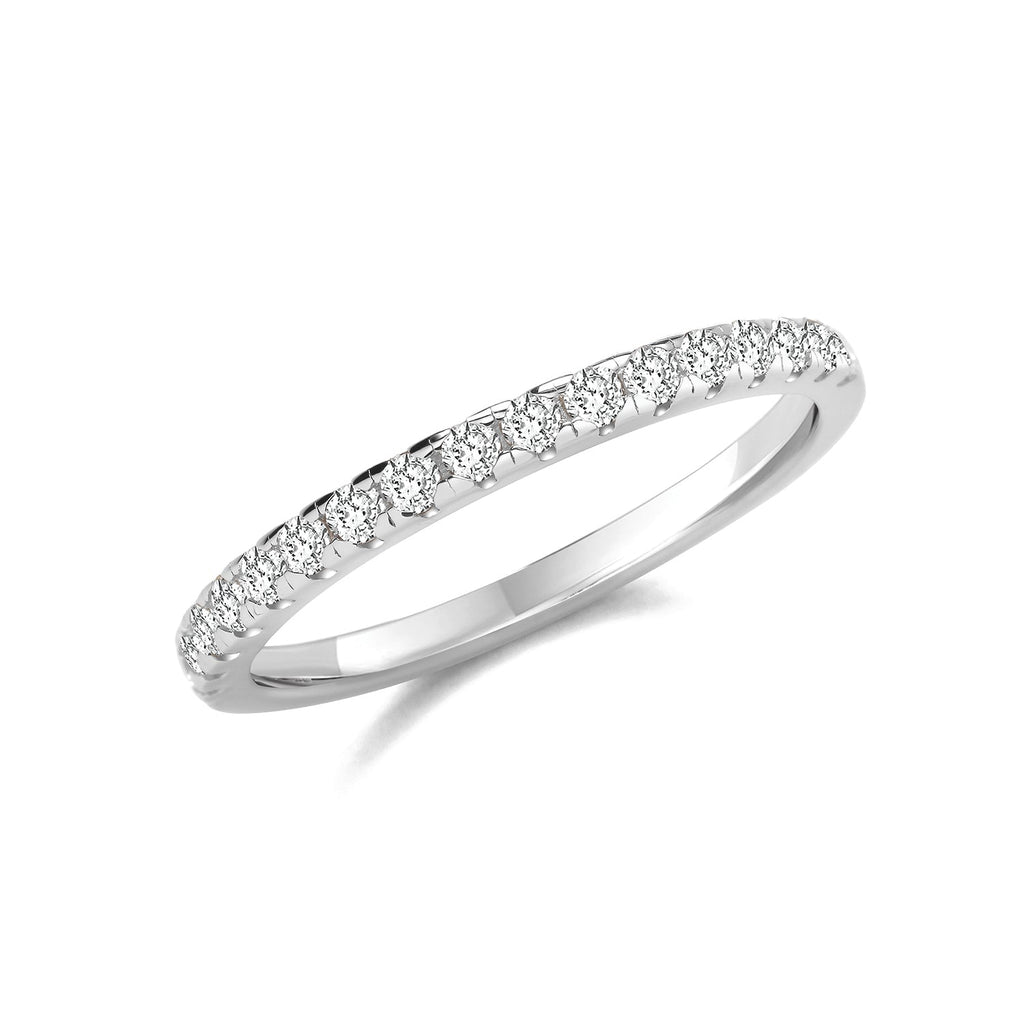 Sterling Silver Rhodium Plated Cubic Zirconia Eternity Ring - NiaYou Jewellery