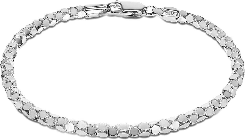 Sterling Silver Round Mirror Beads Bracelet 19 cm and 20cm - NiaYou Jewellery