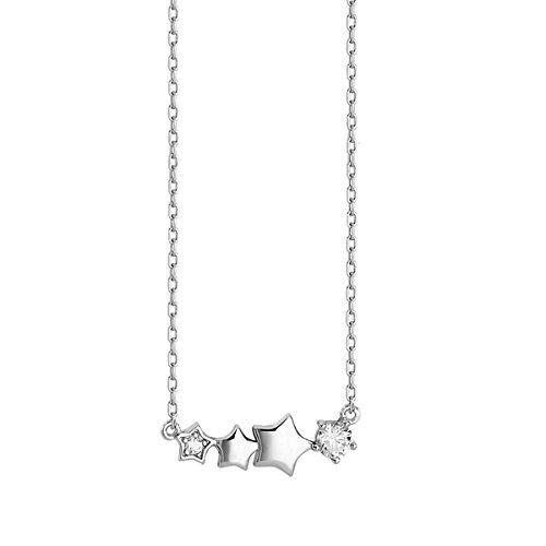 Sterling Silver Three Star Necklace with Cubic Zirconia - NiaYou Jewellery