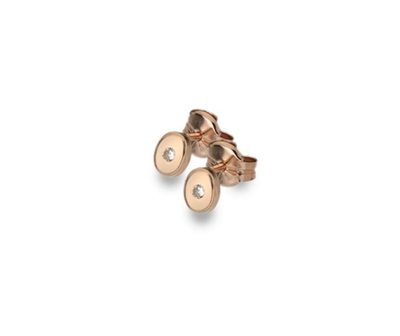 9 ct Rose Gold Cubic Zirconia Tiny Oval Stud Earrings - NiaYou Jewellery