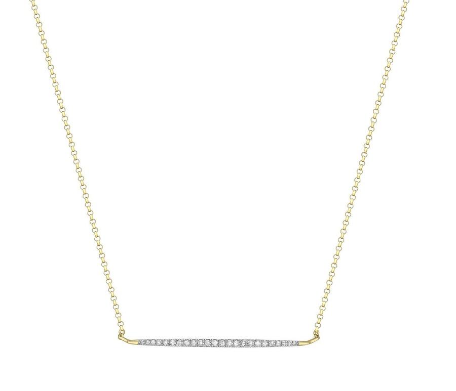 9 ct Yellow Gold 0.15 ct Diamond Bar Adjustable Necklace - NiaYou Jewellery