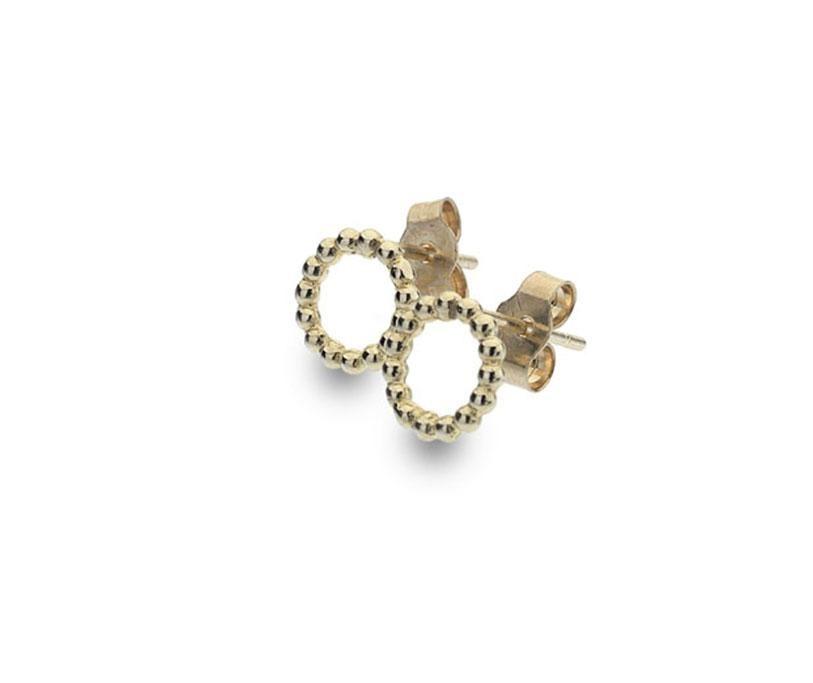 9 ct Yellow Gold Beaded Circle Stud Earrings - NiaYou Jewellery