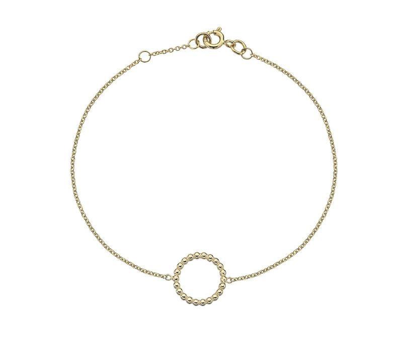 9 ct Yellow Gold Bracelet with Beaded Circle - NiaYou Jewellery