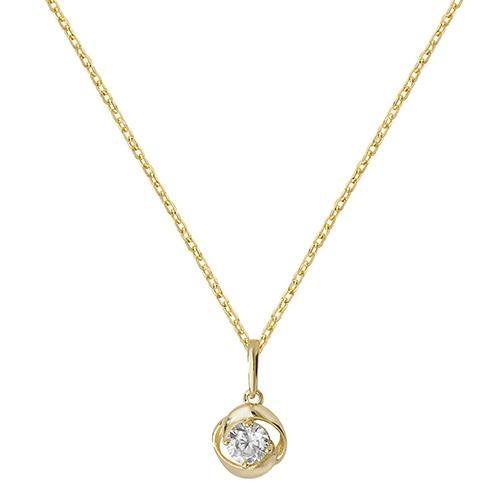 9 Ct Yellow Gold Circle with Cubic Zirconia Pendant Necklace - NiaYou Jewellery