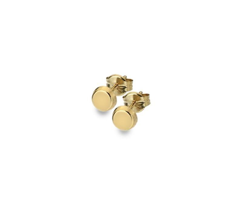 9 ct Yellow Gold Disc Circle Stud Earrings 4 MM - NiaYou Jewellery