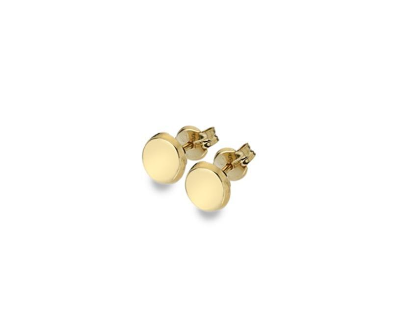 9 ct Yellow Gold Disc Circle Stud Earrings 5 MM - NiaYou Jewellery