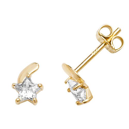 9 Ct Yellow Gold Shooting Star Stud Earrings - NiaYou Jewellery