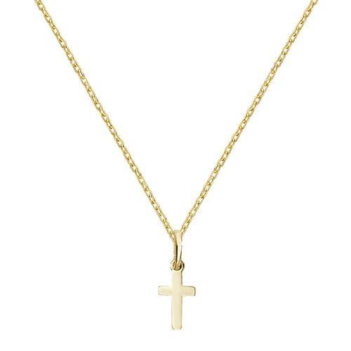 9 Ct Yellow Gold Small Cross Pendant Necklace - NiaYou Jewellery
