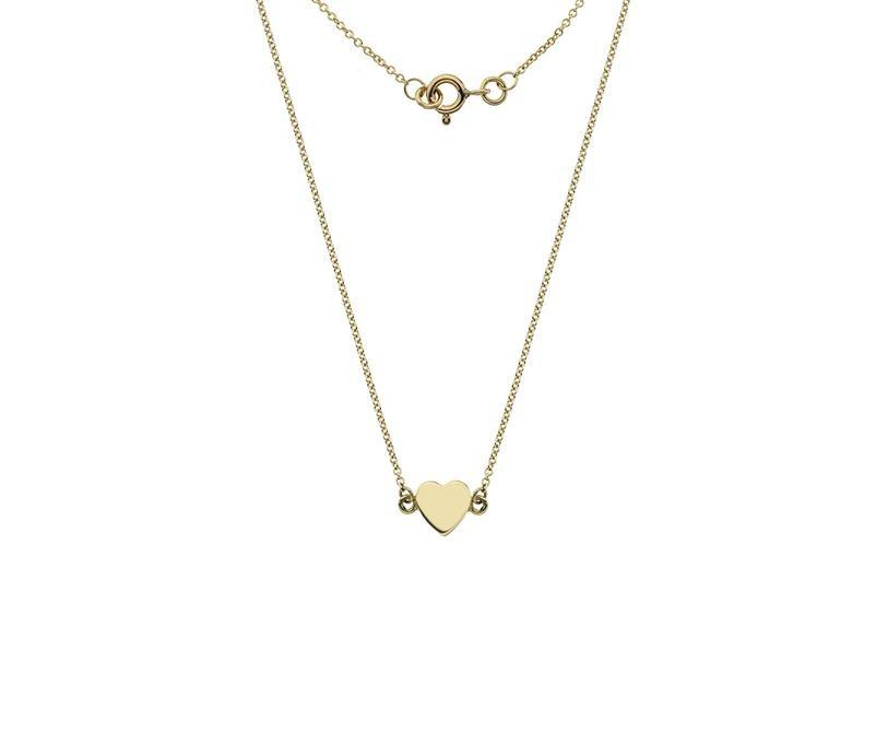 9 ct Yellow Gold Solid Heart Necklace - NiaYou Jewellery