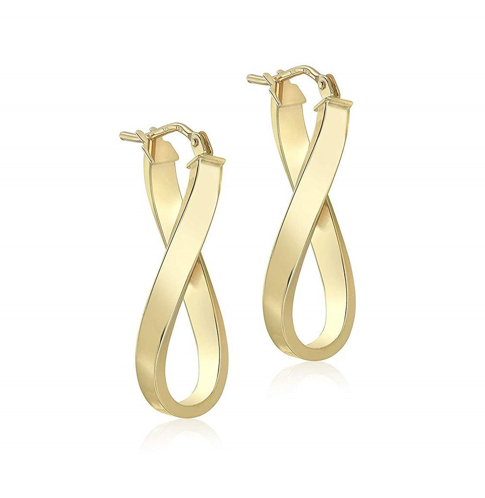 9 ct Yellow Gold Twist Oval Hoop Creole Earrings - NiaYou Jewellery