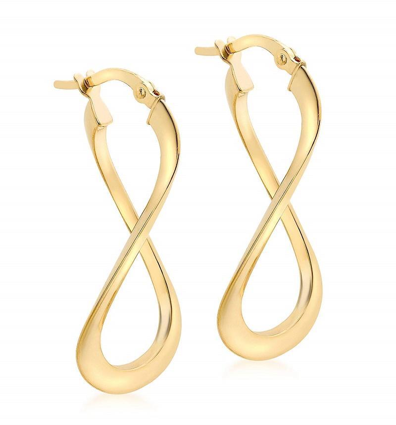 9 ct Yellow Gold Twist Wavy Oval Creole Earrings - NiaYou Jewellery