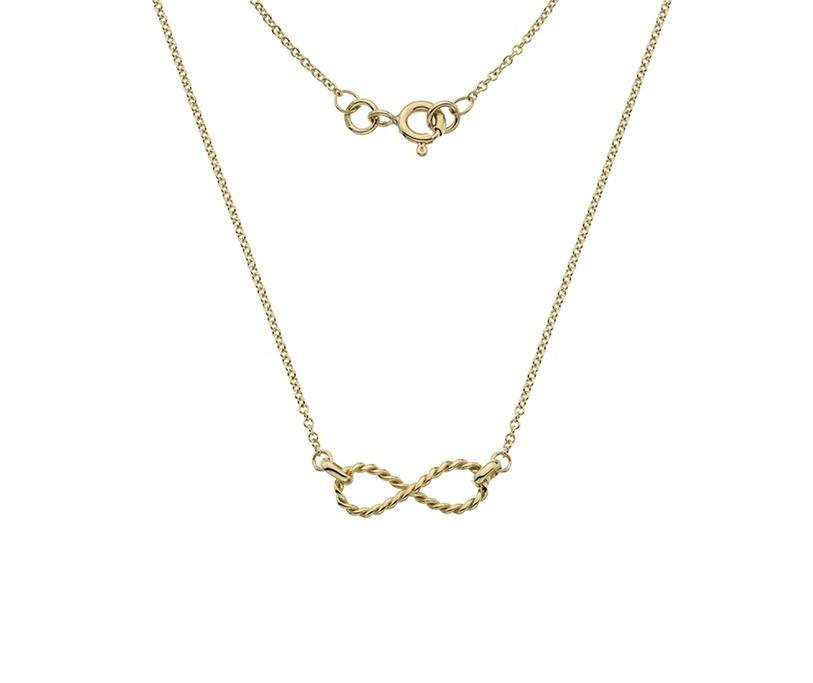 9 ct Yellow Gold Twisted Infinity Necklace - NiaYou Jewellery