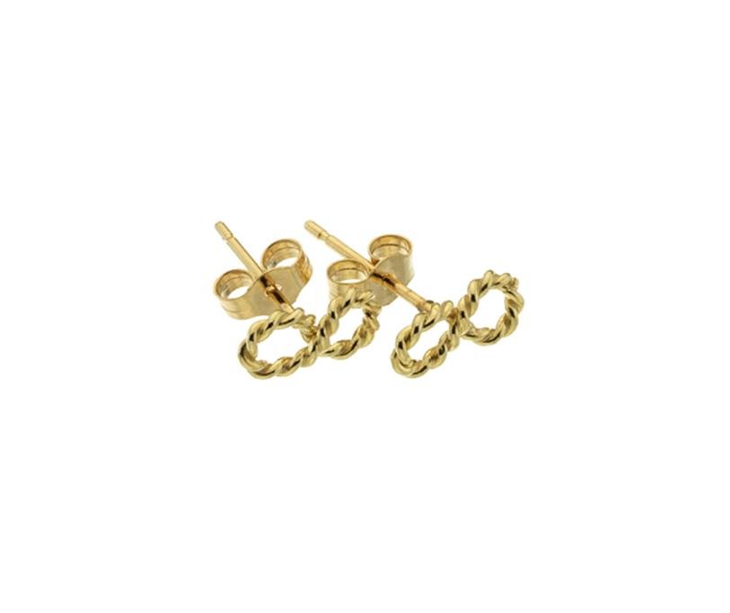 9 ct Yellow Gold Twisted Infinity Stud Earrings - NiaYou Jewellery