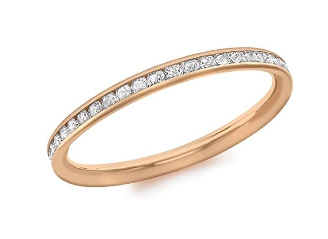 9ct Rose Gold Cubic Zirconia Eternity Band Ring - NiaYou Jewellery