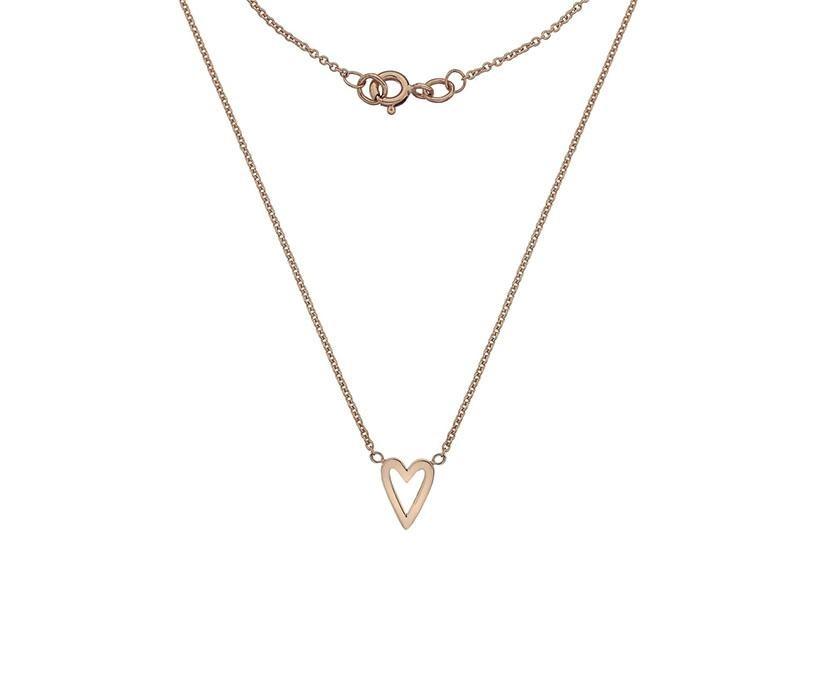9ct Rose Gold Elongated Heart Pendant Necklace - NiaYou Jewellery