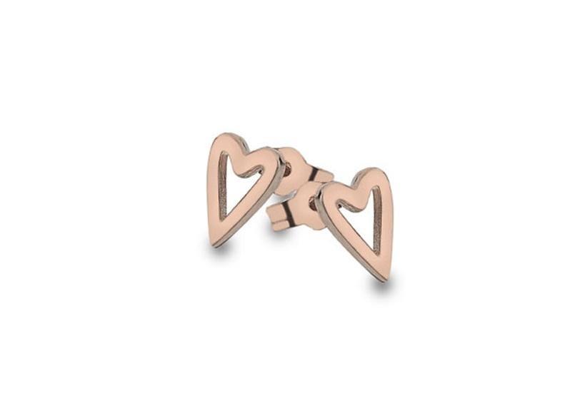 9ct Rose Gold Elongated Heart Stud Earrings - NiaYou Jewellery