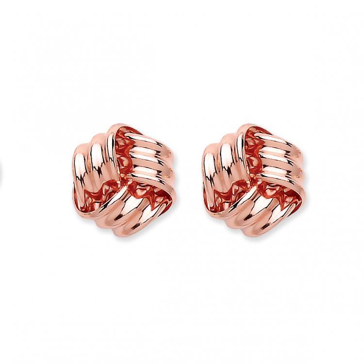 9ct Rose Gold Knot Stud Earrings - NiaYou Jewellery